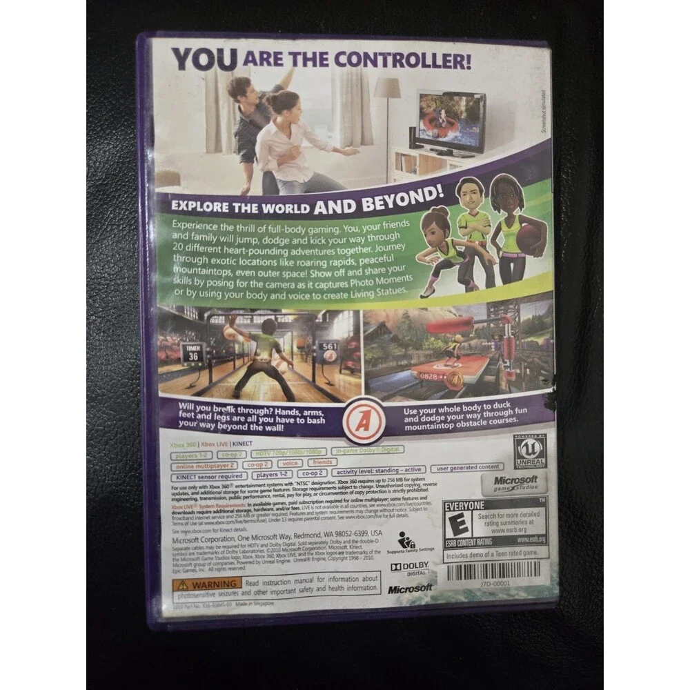 Kinect Adventures Xbox 360 Video Game Family Fun outdoor sports Complete CIB